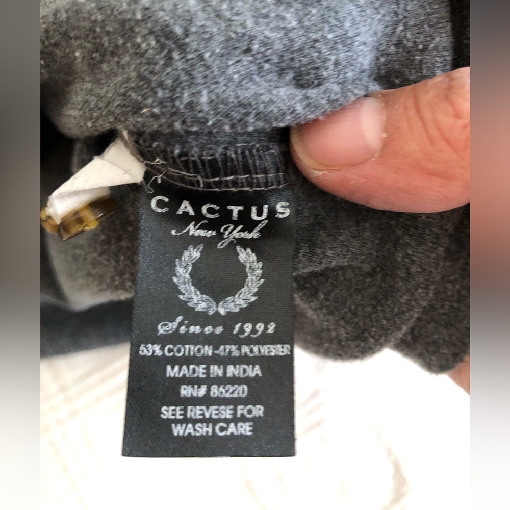 cactus man Ricky Singh Gray Polo T-shirt labeled Large fits smaller - Picture 5 of 6